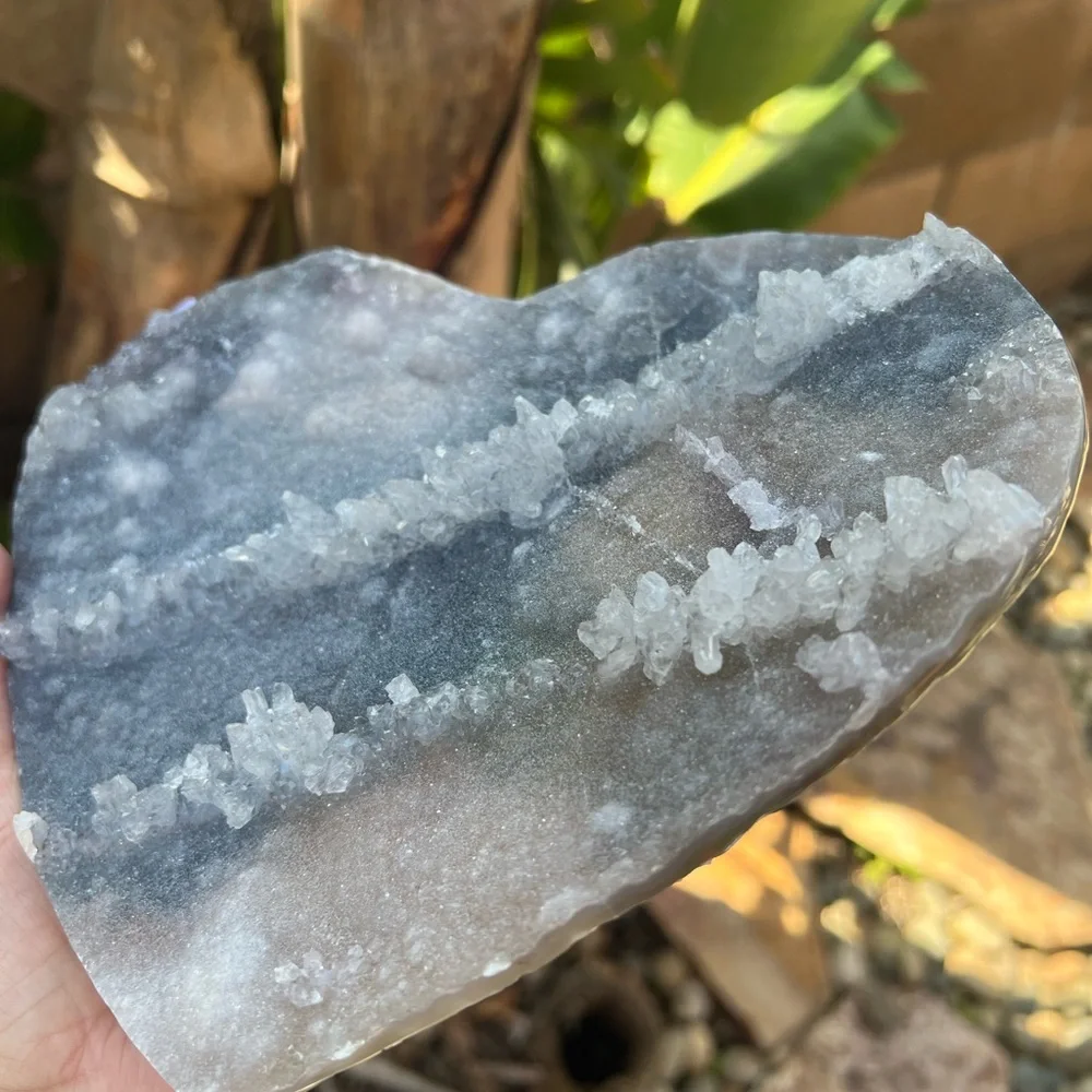 Amethyst Zeolite Flower Amethyst Crystal Heart - Picture 6 of 7